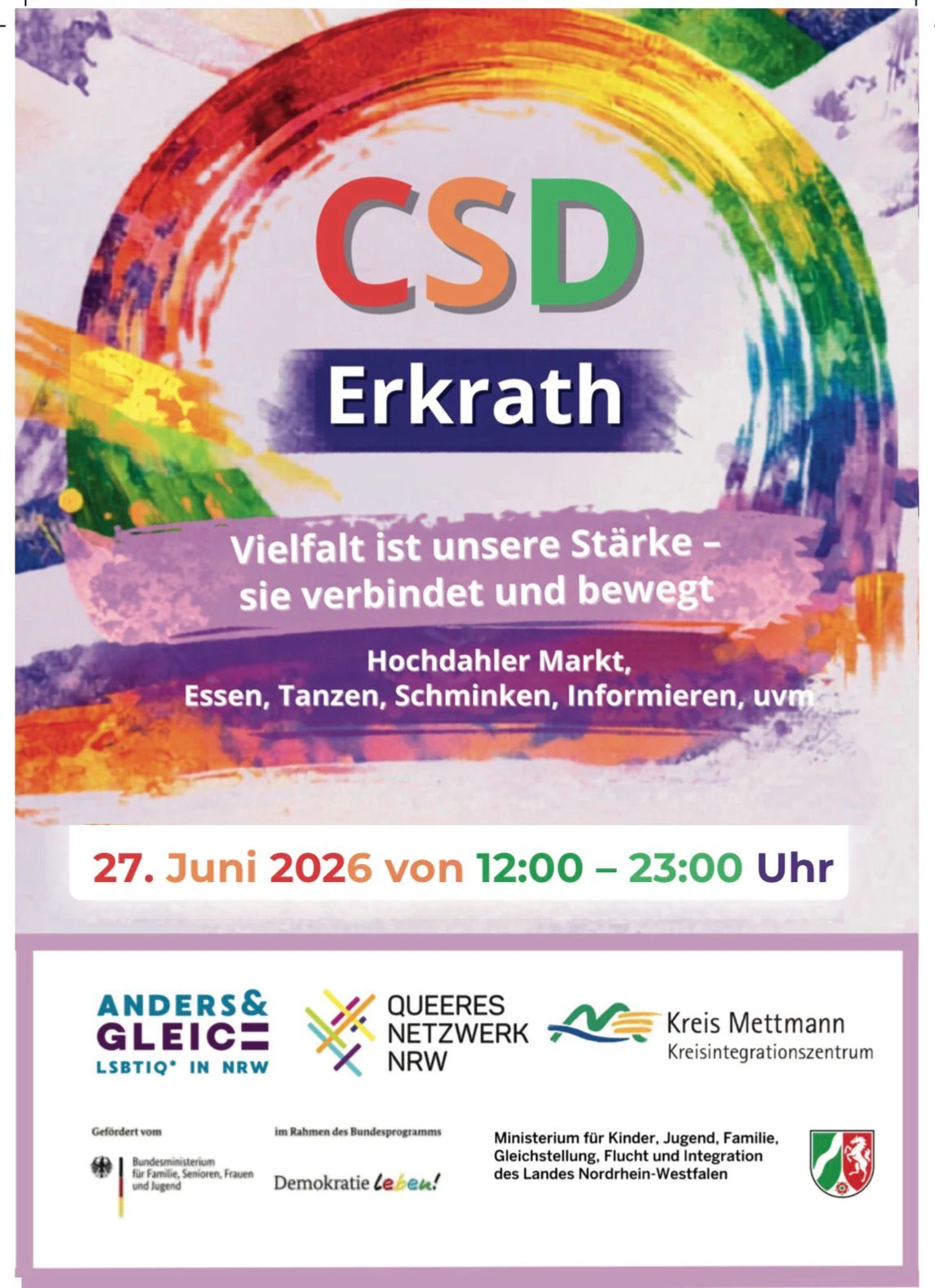 CSD Erkrath 2026: Vielfalt feiern – Tradition fortsetzen